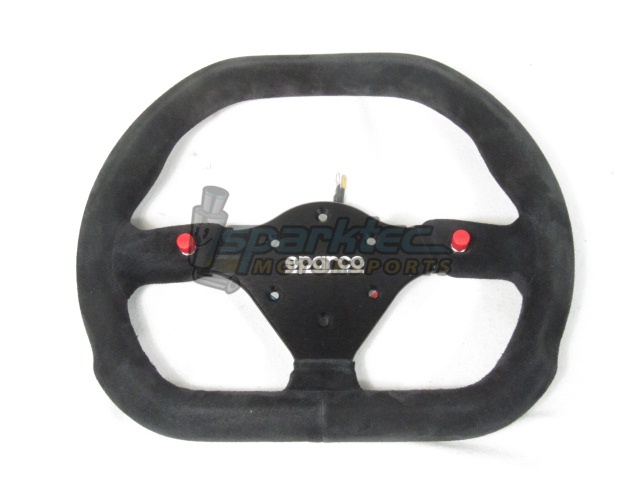 Sparco P310 Steering Wheel 310mm Black Suede Flat Dish w/Thumb